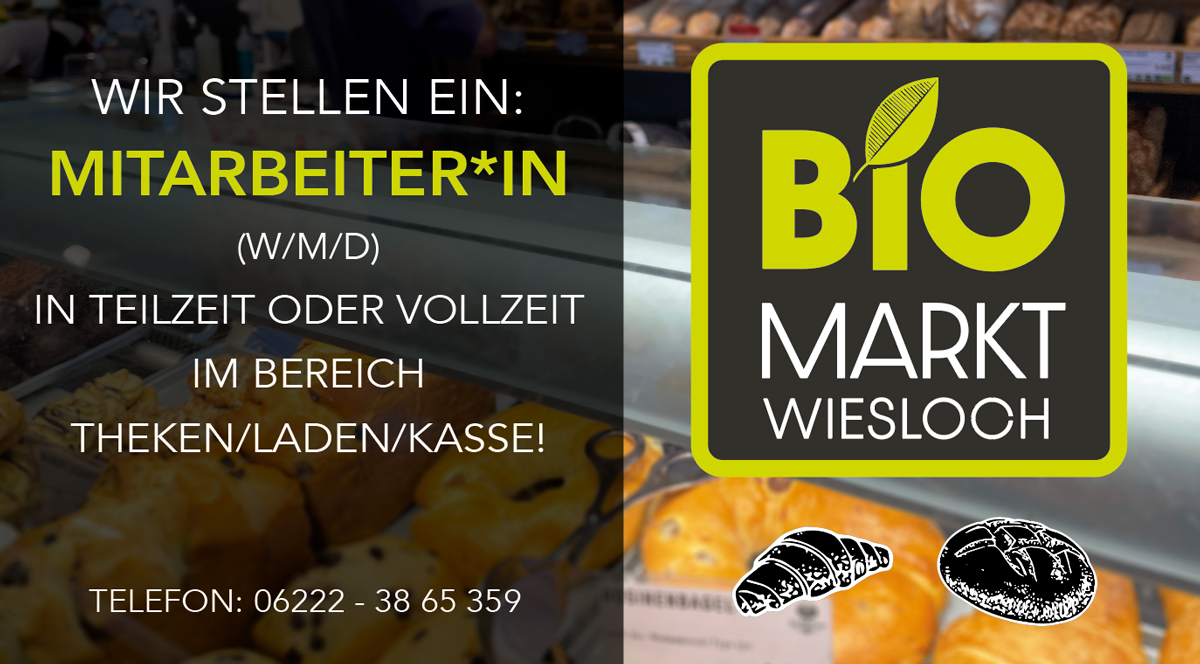Wir stellen ein: Mitarbeiter/Mitarbeiterin in Teilzeit oder Vollzeit im Bereich Theken/Laden/Kasse! Bitte melden Sie sich bei uns.
